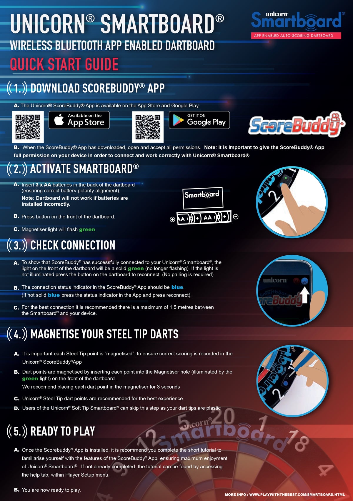 Unicorn Smartboard App-Enabled Dartskive